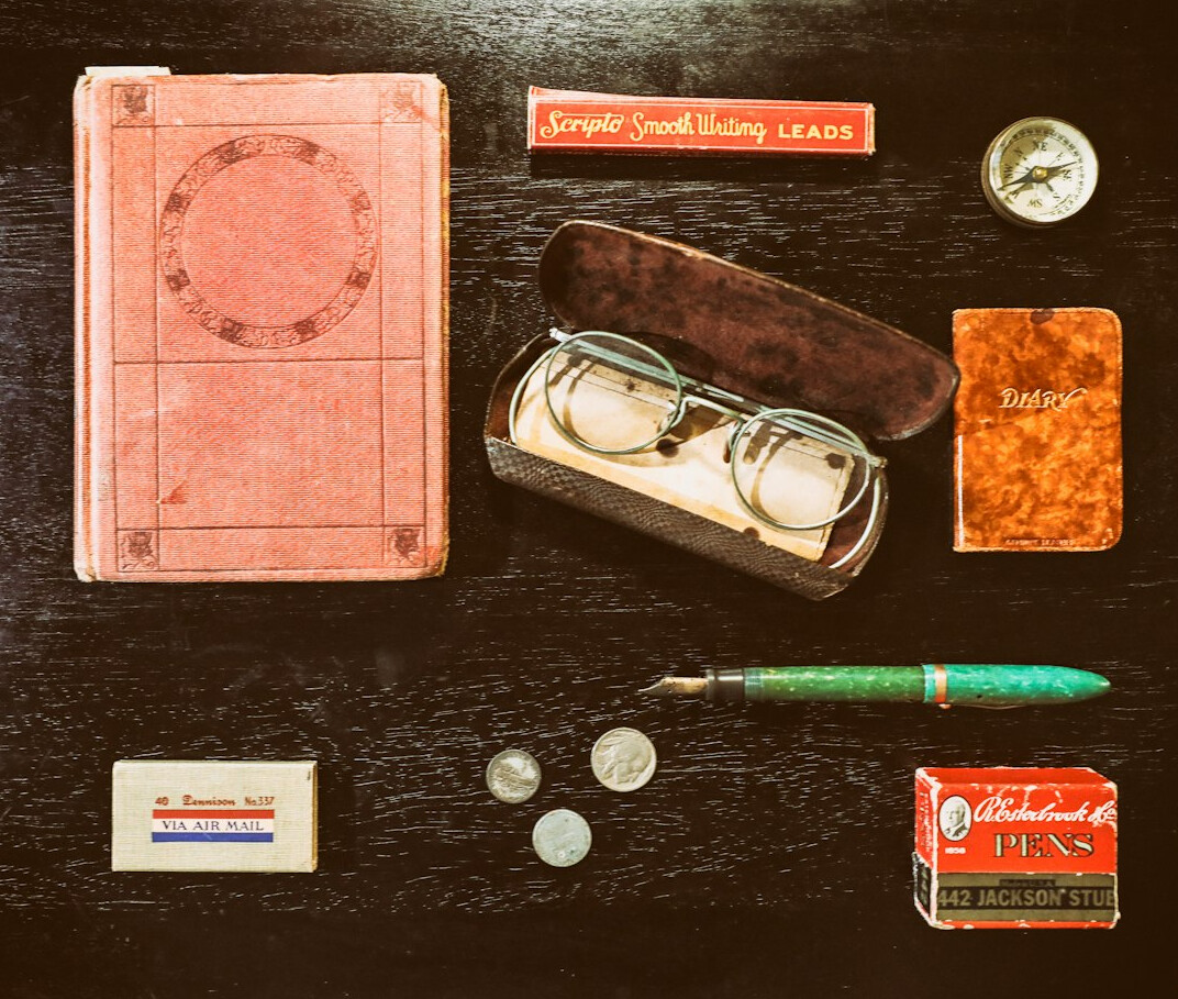 old case files on desk
